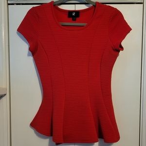 Red peplum top